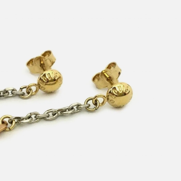 LOUIS VUITTON LOGO MANIA GOLD TONE EARRINGS/S0837 - Picture 6 of 11